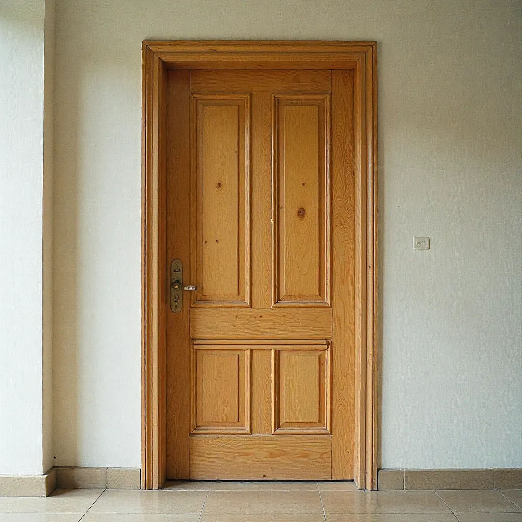 Metal reinforced wood door